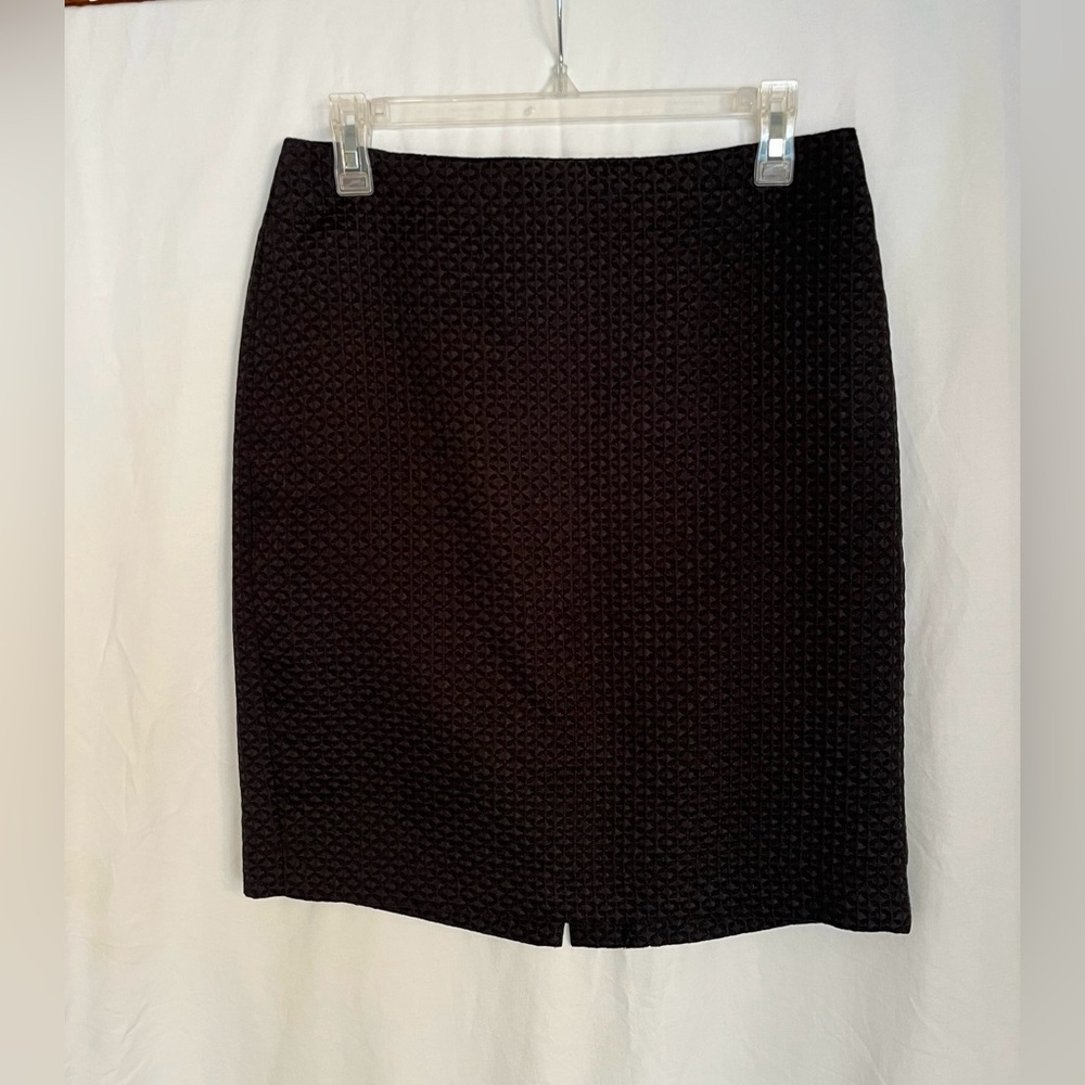 Banana Republic Black Textured Lined Office Skirt / Geometric Design / Fall Wear